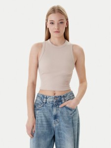 Guess Top V3GP19 K8RT2 Beżowy Slim Fit