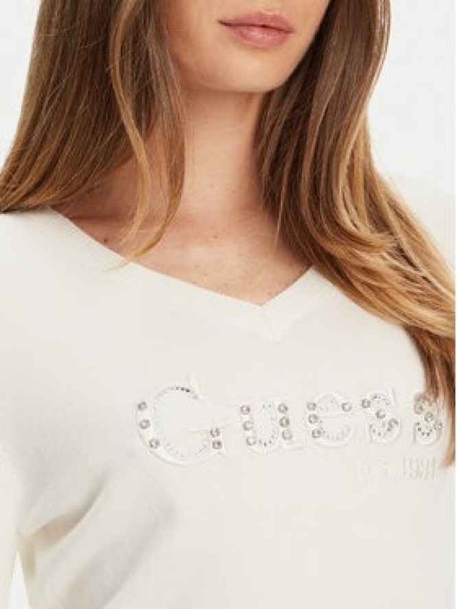 Guess Sweter W5YR24 Z2NQ2 Écru Regular Fit