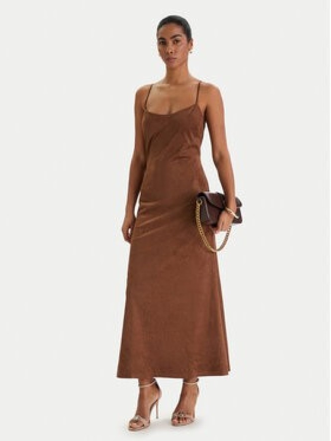 Bardot Sukienka z imitacji skóry Nadira 59194DB3 Brązowy Slim Fit