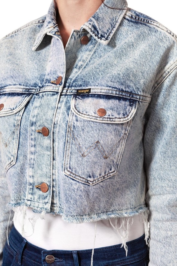 DAMSKA KURTKA JEANSOWA WRANGLER RETRO CROP JACKET WRAINBOW WASH W417RI24K 112128793