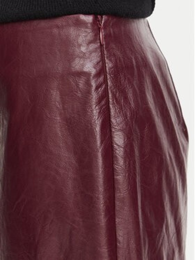 Marella Spódnica z imitacji skóry Biada 2623106071 Bordowy Slim Fit