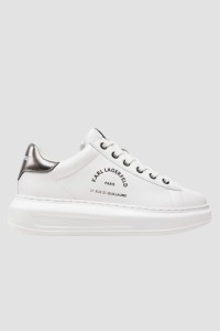 KARL LAGERFELD Białe damskie sneakersy skórzane KAPRI Maison, Rozmiar 38