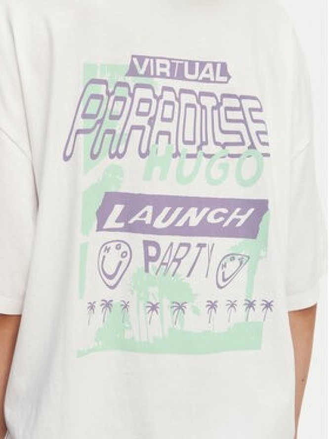 HUGO T-Shirt Tee 50560784 Biały Oversize