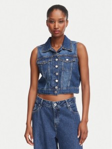 Guess Kamizelka W6YN06 D1344 Niebieski Regular Fit