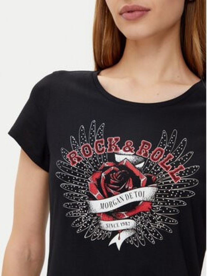 Morgan T-Shirt 251-DREBEL Czarny Regular Fit