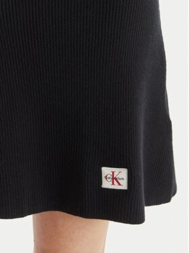Calvin Klein Jeans Sukienka dzianinowa LV047F325G Czarny Slim Fit