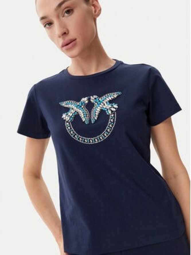 PINKO T-Shirt Quentin 100535 A2G7 Granatowy Regular Fit