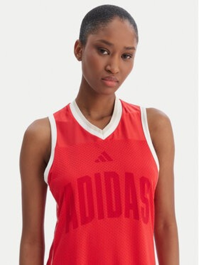 adidas Sukienka codzienna Stadium KC4998 Czerwony Slim Fit