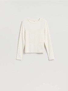 Longsleeve z modalem - złamana biel