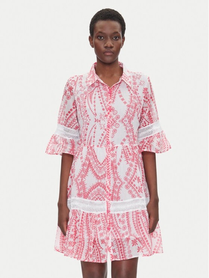 Iconique Sukienka koszulowa IC25-039 Różowy Relaxed Fit