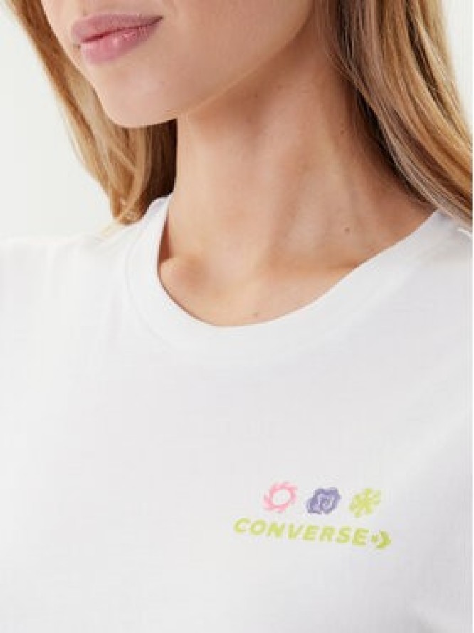 Converse T-Shirt Sea 10027759-A01 Biały Regular Fit
