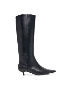 Calvin Klein Kozaki Kitten Heel High Boot Lth HW0HW03167 Czarny