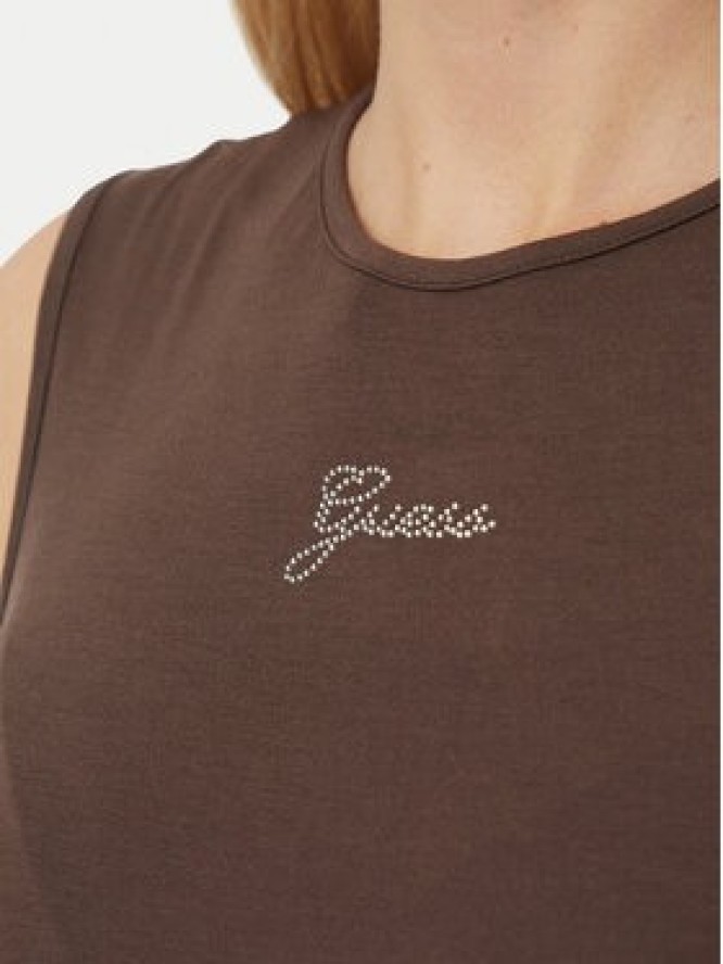 Guess Top W6YP17 K3881 Brązowy Regular Fit