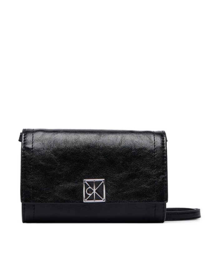 Calvin Klein Torebka Emblem Wallet On Strap LV04F1218G Czarny