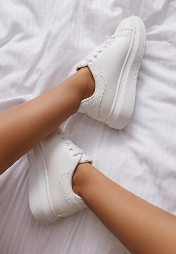 Białe Sneakersy na Grubej Podeszwie Hypnotic