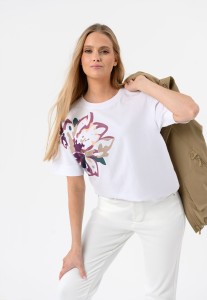 Koszulka z kwiatowym nadrukiem T-NEKO