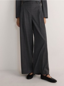 Garniturowe spodnie z wełną - ciemnoszary