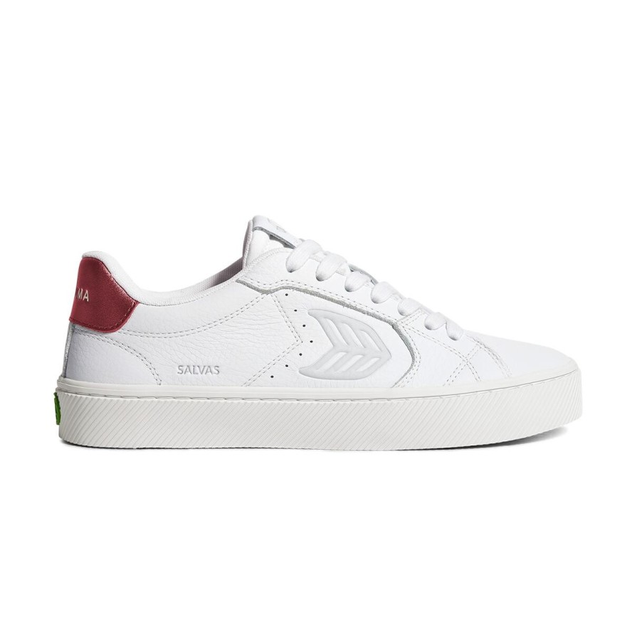 Sneakersy Cariuma Salvas White Premium Leather Ice Logo Metallic Red