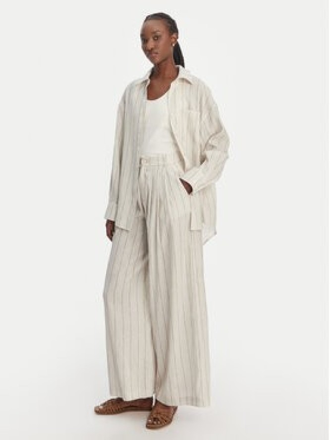 Eleh Spodnie materiałowe SS260272 Écru Relaxed Fit