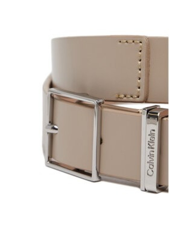 Calvin Klein Pasek Damski Branded Loop Square Belt 2.5 K60K612866 Beżowy