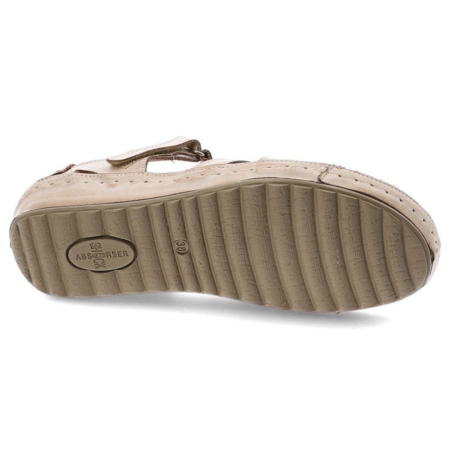 Beżowe Sandały Armodo Wygodne Obuwie Damskie