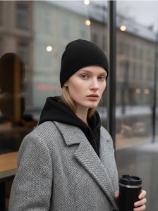 Czapka beanie - czarny