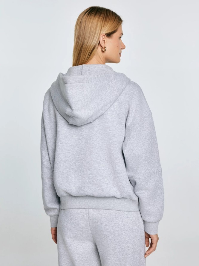 Bluza damska z kapturem rozpinana szara Madelina 901