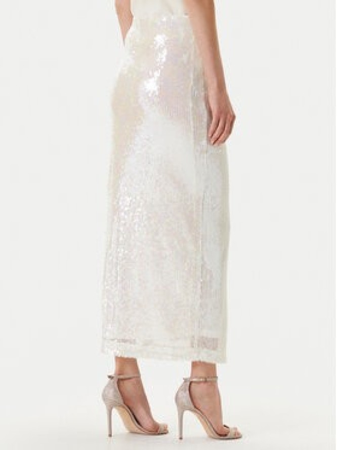 YAS Spódnica maxi Sequina 26037771 Écru Regular Fit