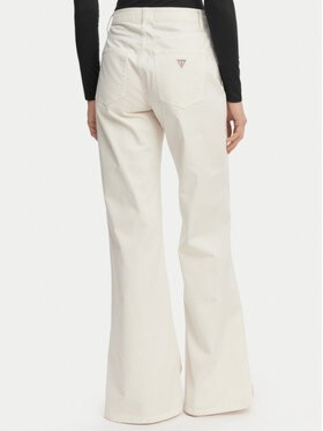 Guess Jeans Spodnie materiałowe W6RA0R WJ051 Kremowy Regular Fit