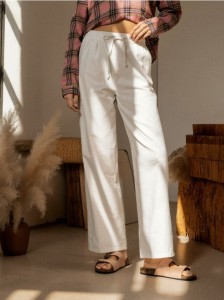 Jeansy wide leg - biały