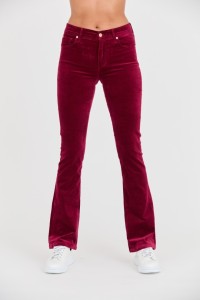 7 FOR ALL MANKIND Bordowe damskie spodnie Bootcut Velvet, Rozmiar 27