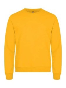clique Basic Roundneck bluza unisex, materiał odporny na piling – lemon