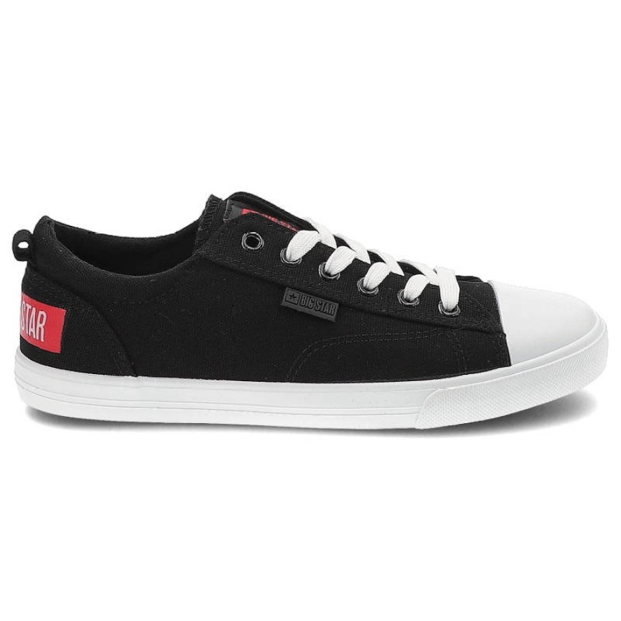 Trampki damskie Big Star, materiałowe i sportowe, czarne, DD274877