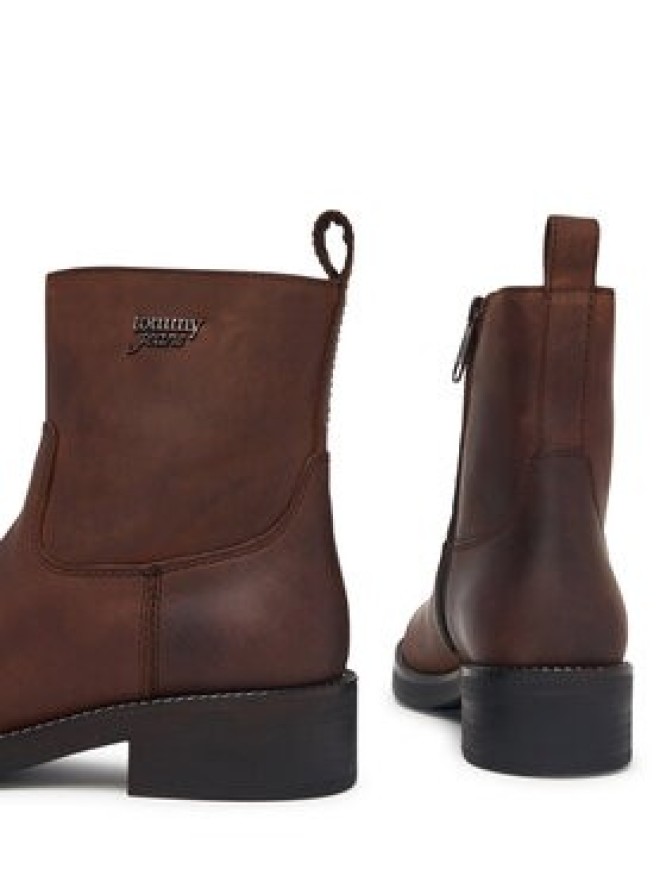 Tommy Jeans Botki Tjw Soft Sole Chelsea Boots Lth EN0EN03080 Brązowy