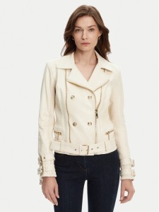 Guess Kurtka z imitacji skóry W4YL33 K8S30 Écru Regular Fit