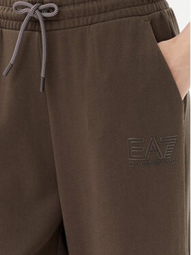 EA7 Emporio Armani Spodnie dresowe 7W000106 AF12473 U6139 Brązowy Loose Fit