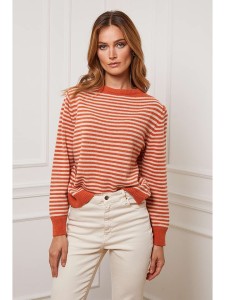 So Cachemire Sweter "Astrobal" w kolorze pomarańczowo-białym rozmiar: S