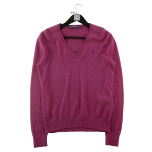 Sweter damski Polo Ralph Lauren z dekoltem w serek fioletowy