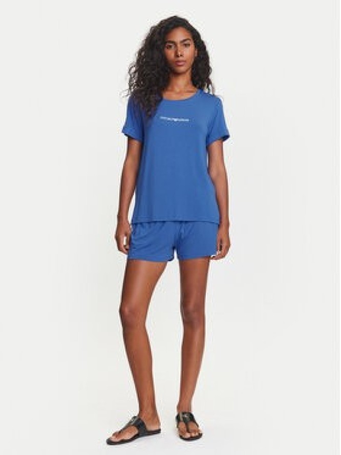 Emporio Armani T-Shirt EW000780 AF12192 UA012 Niebieski Regular Fit