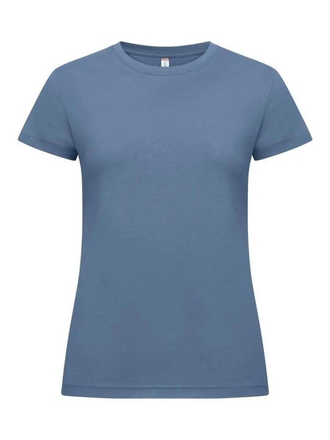clique New Classic-T Women T-shirt z bawełny, współczesny krój – Steel Blue