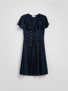 Sukienka z ozdobnymi guzikami - granatowy