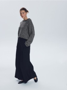 Sweter z wiązaniem na plecach - ciemnoszary