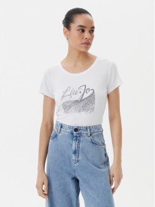 Liu Jo Beachwear T-Shirt VA5157 JS360 Biały Regular Fit