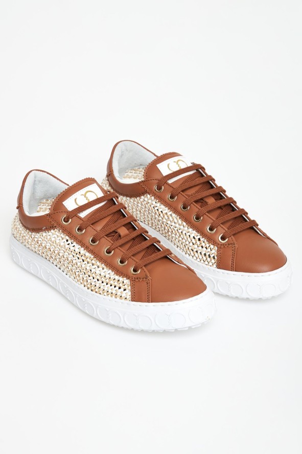 Sneakersy damskie skórzane Oslo CESARE CASADEI