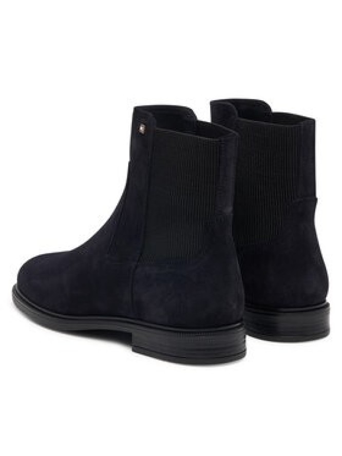 Tommy Hilfiger Sztyblety Enamel Flag Suede Ankle Chelsea FW0FW09575 Granatowy