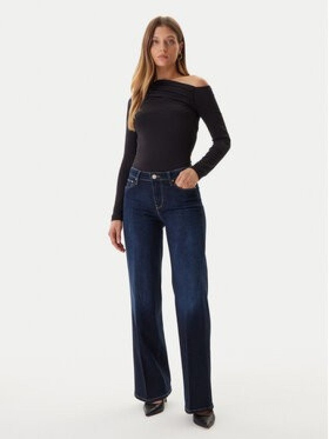 Guess Jeansy W5BA96 D4U54 Granatowy Wide Leg