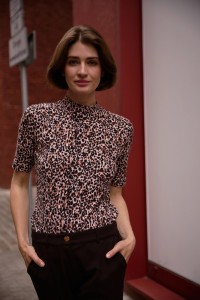 Bluzka w panterkę czarna