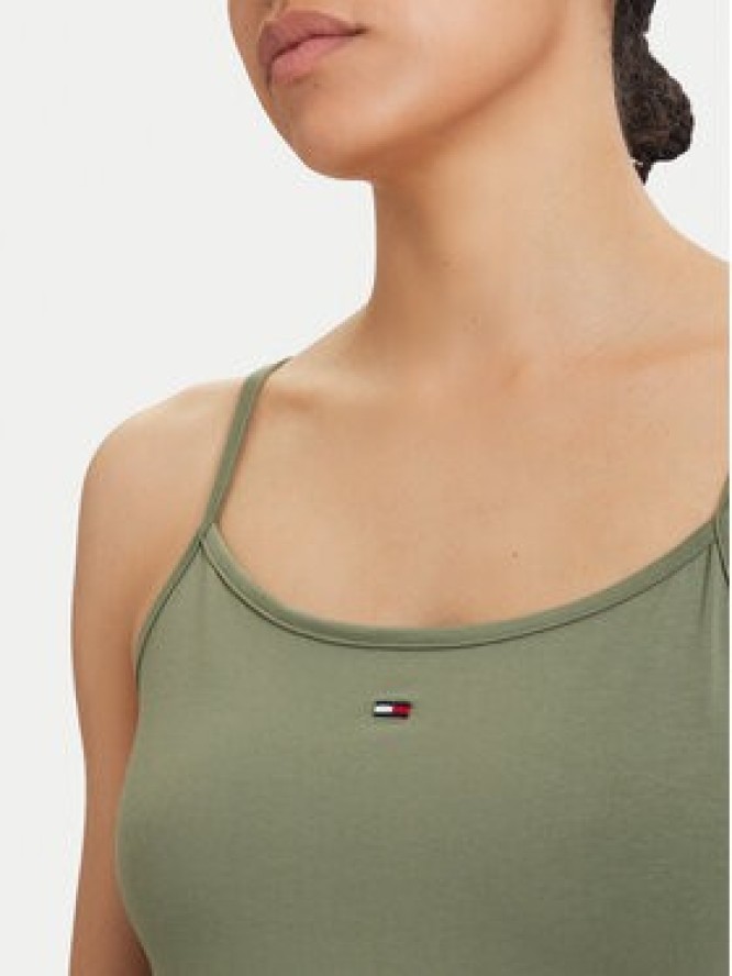 Tommy Jeans Top Essential DW0DW20675 Zielony Slim Fit