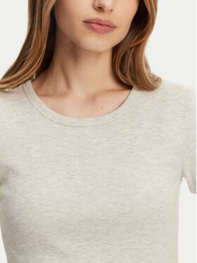 Pieces T-Shirt May 17154483 Szary Slim Fit