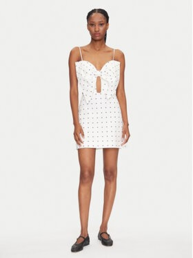 Bardot Sukienka letnia Vieda Linen Bow 59711DB Biały Regular Fit